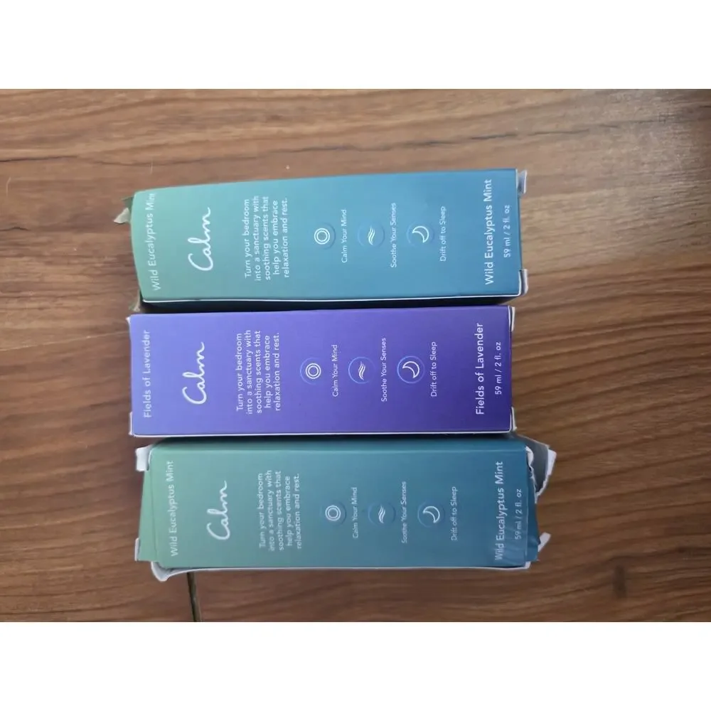 3 Calm Linen Spray Lavendar Wild Eucalyptus Sleep More Stress Less Box Damage